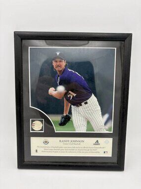 Randy Johnson Upper Deck Game-Used Baseball Framed Photo